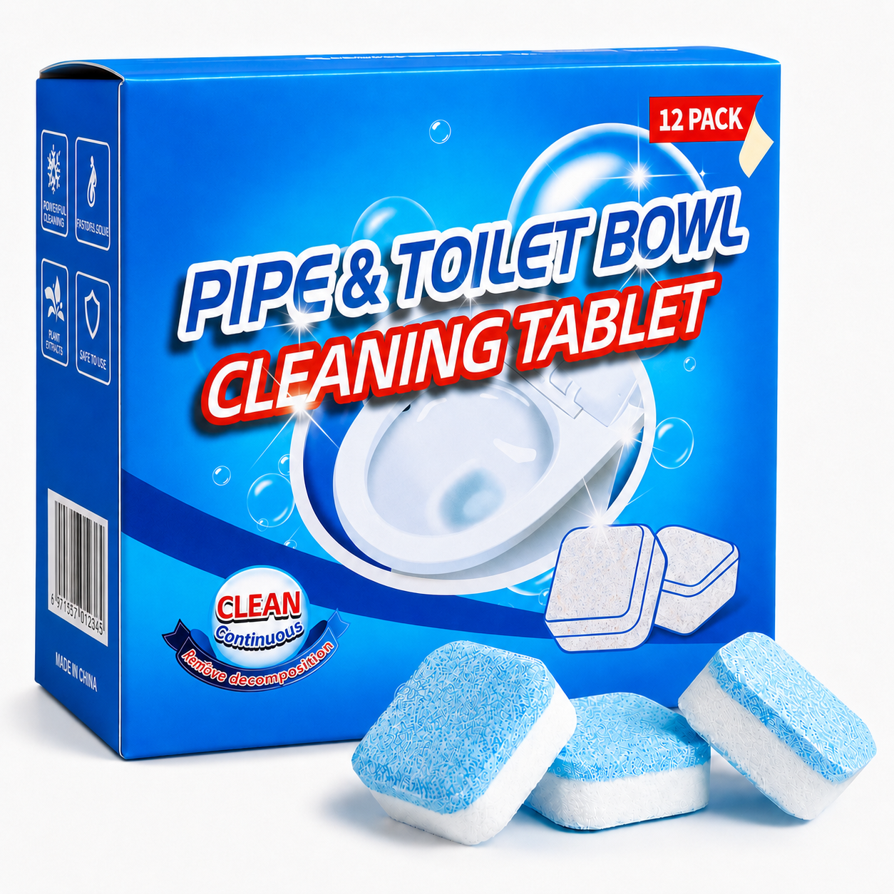 🔥 FINAL 3 HOURS💥🫧Drain Cleaning Tablets 12 Pack For Sinks, Showers & Washing Machines