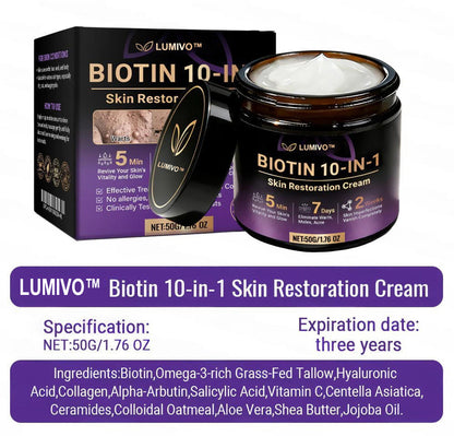 Made and Shipped from USA ✨LUMIVO™  Biotin 10-in-1 Skin Restoration Cream 🍀