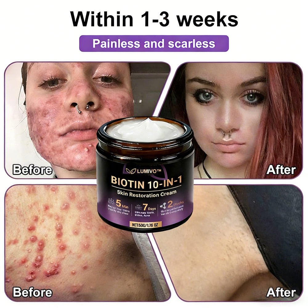 Made and Shipped from USA ✨LUMIVO™  Biotin 10-in-1 Skin Restoration Cream 🍀