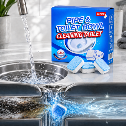 🔥 FINAL 3 HOURS💥🫧Drain Cleaning Tablets 12 Pack For Sinks, Showers & Washing Machines