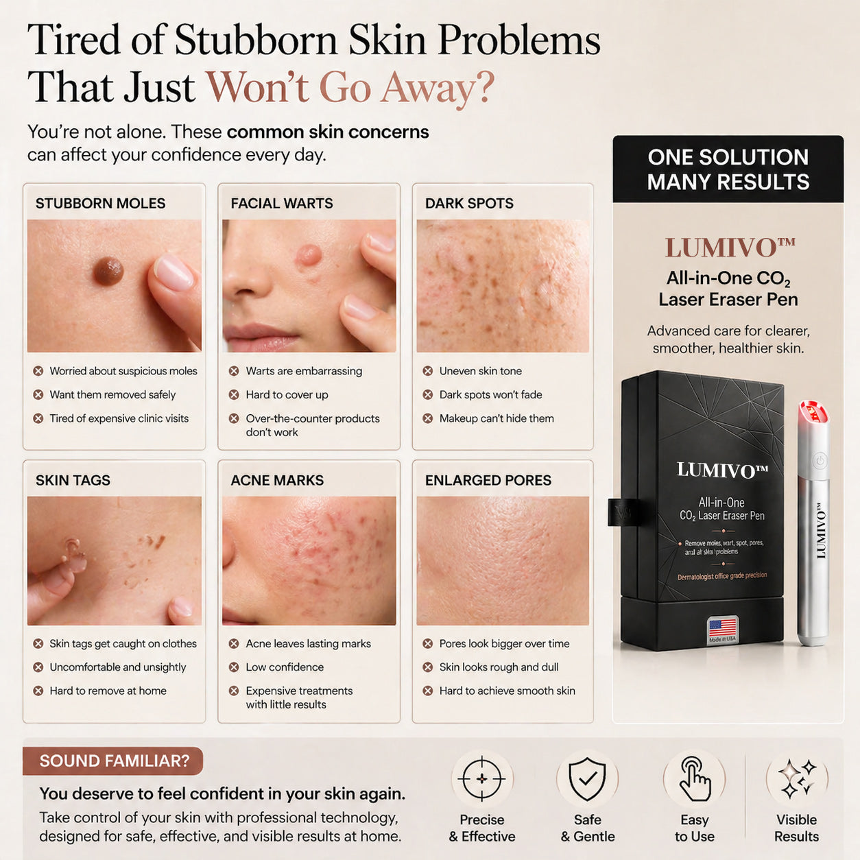 LUMIVO™ All-in-One CO₂ Laser Eraser Pen | Removes Moles, Warts, Skin Flaws & Pigmentation