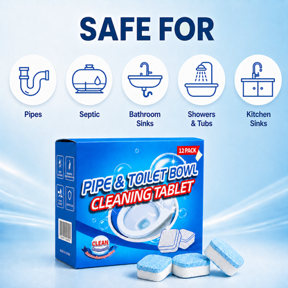 🔥 FINAL 3 HOURS💥🫧Drain Cleaning Tablets 12 Pack For Sinks, Showers & Washing Machines